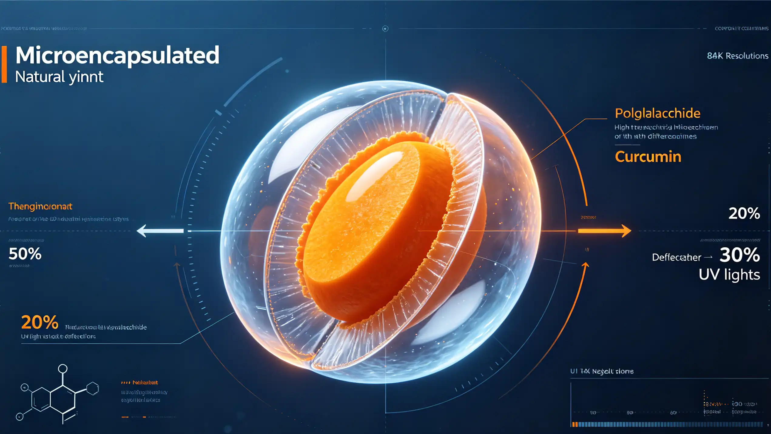 3D physical cross-section of a microencapsulated natural pigment